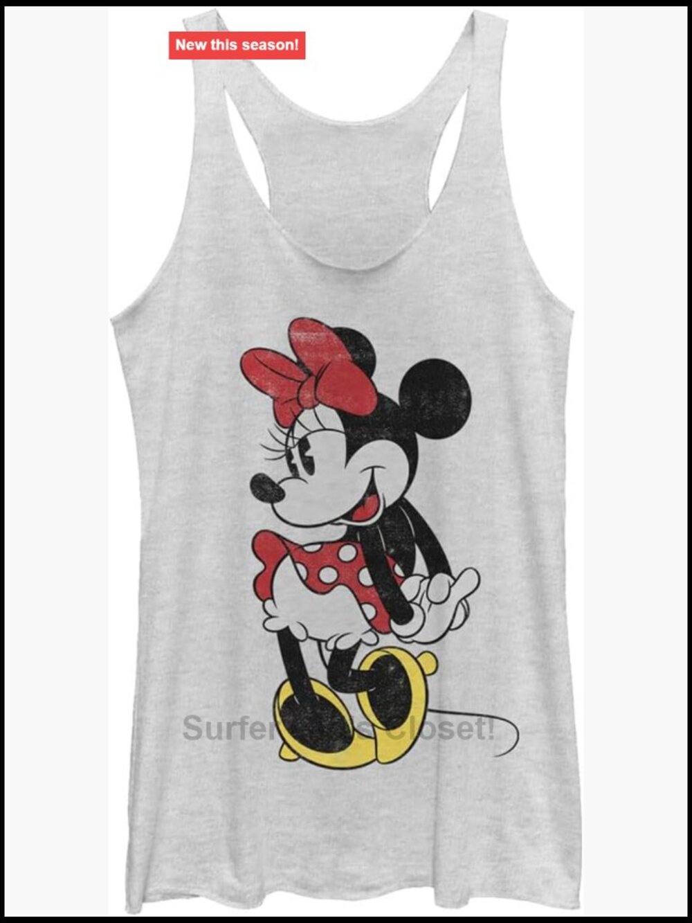 Disney Classic Minnie Women's Racerback Tank Top Relaxed Fit Sleeveless
